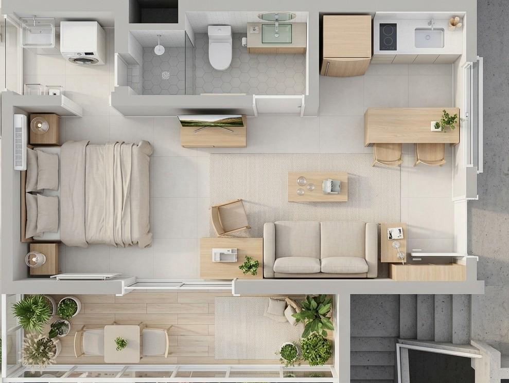 Planta humanizada do Studio Exclusive